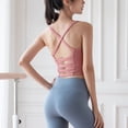 thumbnail image 4 of Sujetadores deportivos para mujer, sujetador de yoga con espalda cruzada, almohadilla para el pecho extraíble, top de fitness, 4 of 6
