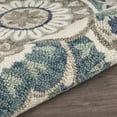 thumbnail image 7 of Ox Bay Erica 4' Round Ivory/Teal Floral Medallion Indoor Area Rug, 7 of 7