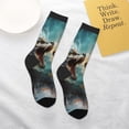 thumbnail image 4 of Uemuo White And Red Sketch Dragon Printed Kids Boys Socks Seamless Crew Socks Crazy Funny Athletic Sport Socks for Children, 4 of 6