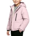 thumbnail image 2 of BXJX Boys Fleece Lined Jackets, Waterproof Zipper Outdoor Long Sleeve Winter Hooded Coats Pink Size 7-8 T, 2 of 5
