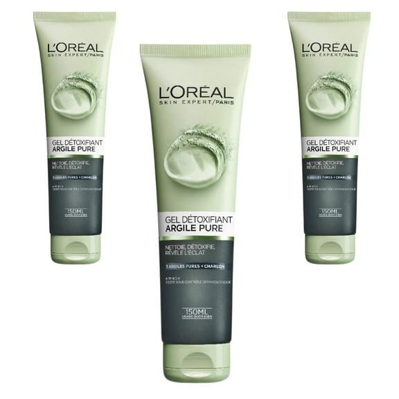 Loreal Paris Skincare Pure-Clay Facial Cleanser 150 ml 3 Pack