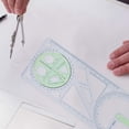 thumbnail image 3 of Regla geométrica multifuncional, herramienta de plantilla de dibujo geométrico, suministros de oficina escolares de plástico para estudiantes, 3 of 5