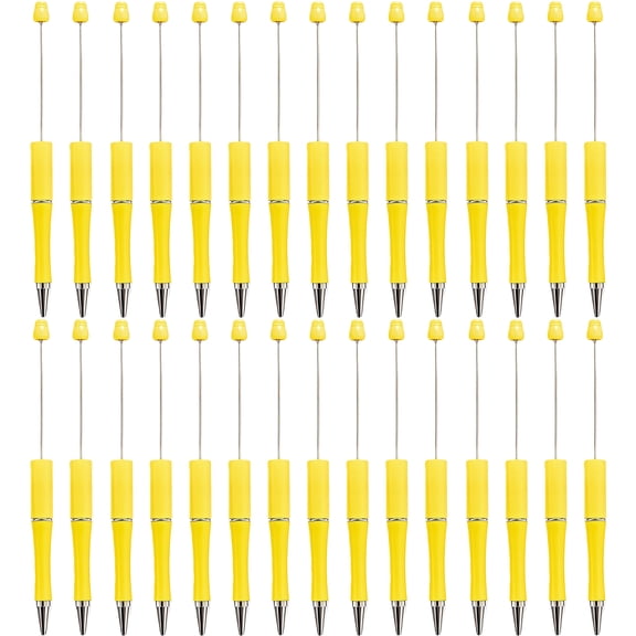 WuPing 30 Pcs Pens Beadable Pens 1.0mm Black Ink DIY Pens Halloween Pens Ballpoint Pens (Black, Gold, Blue, White, Yellow)