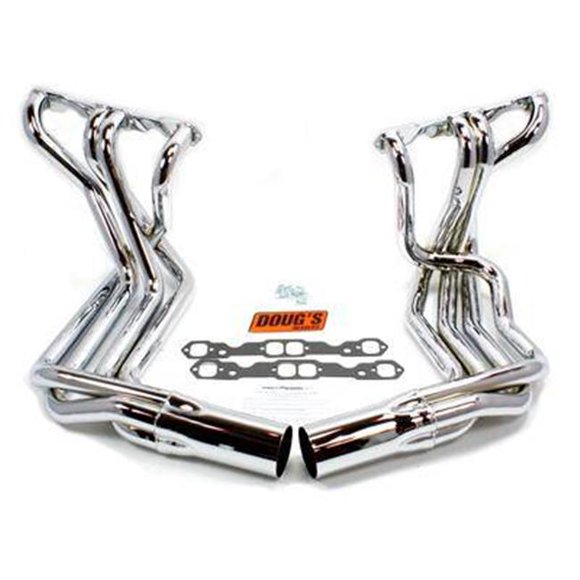 Dougs Headers D380-C Small Block Chevy Side Mount Headers - Chrome - 63-82 Vette