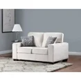 thumbnail image 4 of Living Room 2-Piece Sofa Set with Pillows, Fabric Upholstered Sofa and Loveseat, Square Armrest, Beige, 4 of 6
