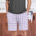 thumbnail image 7 of Men’s Sleep Shorts Relaxed Fit Lounge Pants with Pockets Mens Pajama Loungewear Home Wear Comfort Purple and White Plaid X-Large, 7 of 7