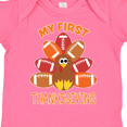 thumbnail image 4 of Inktastic My First Thanksgiving with Football Turkey Boys or Girls Baby Bodysuit, 4 of 5