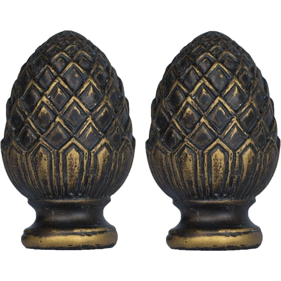 Urbanest Pineapple Lamp Finial – 2 Inch Tall, Bronze With Gold Highlights – Decorative Lamp Shade Finial for Table & Floor Lamps- 2 Pieces