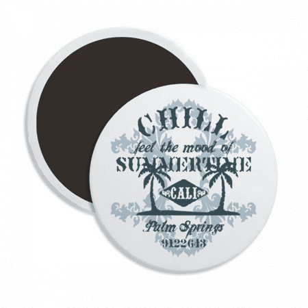 

Beach Coconut Tree Text Pattern Round Ceracs Fridge Magnet Keepsake Decoration