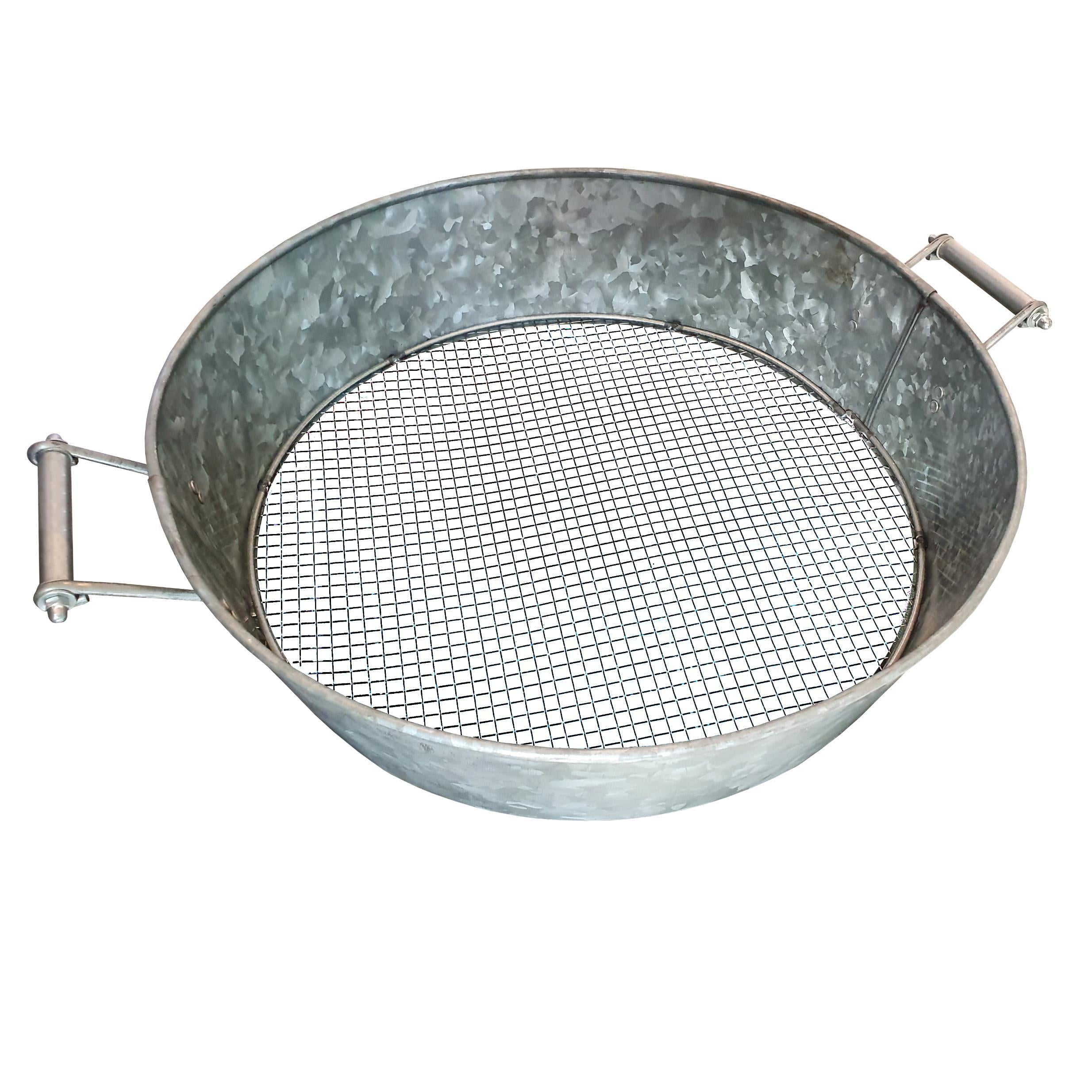 Round Galvanized Steel Compost Sifter With Wire Mesh Design Base
