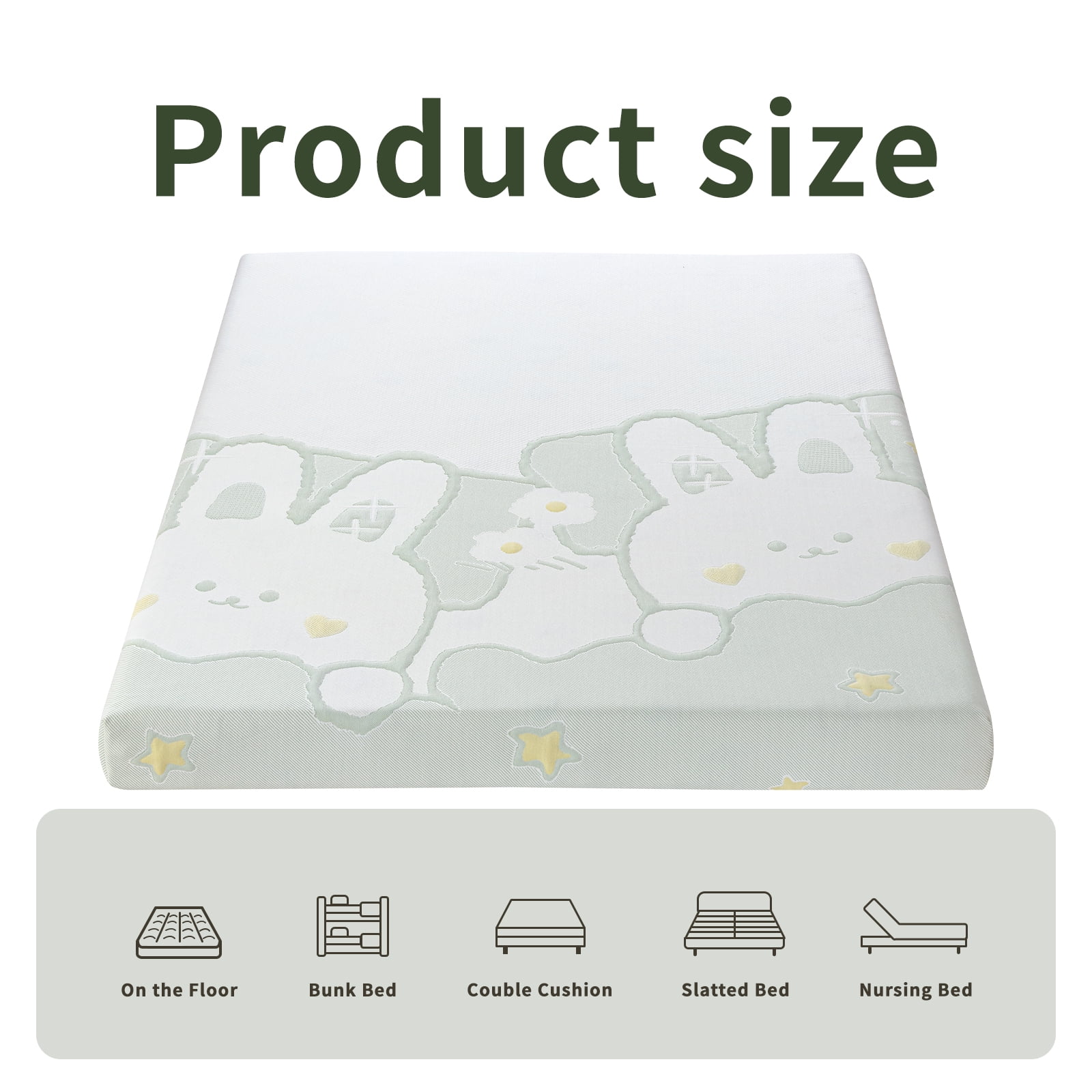 GJQ Twin XL Mattress 5 inch Gel Memory Foam Mattress Medium Firm Mattress with knitted fabric Removeable Cover , Adults