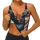 thumbnail image 3 of Fotbe Modern USA Deer Head Sujetador Deportivo Largo sin Aros para Mujer con Almohadillas y Soporte Medio, Transpirable y Absorbente, Camiseta Tipo Chaleco o Tank Top-XX-Large, 3 of 8