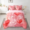 thumbnail image 2 of jejeloiu Cute Heart Print 7-Piece Twin Bedding Sets,Red Tie Dye Bedding Comforter Set For Men Women Reversible, 2 of 8
