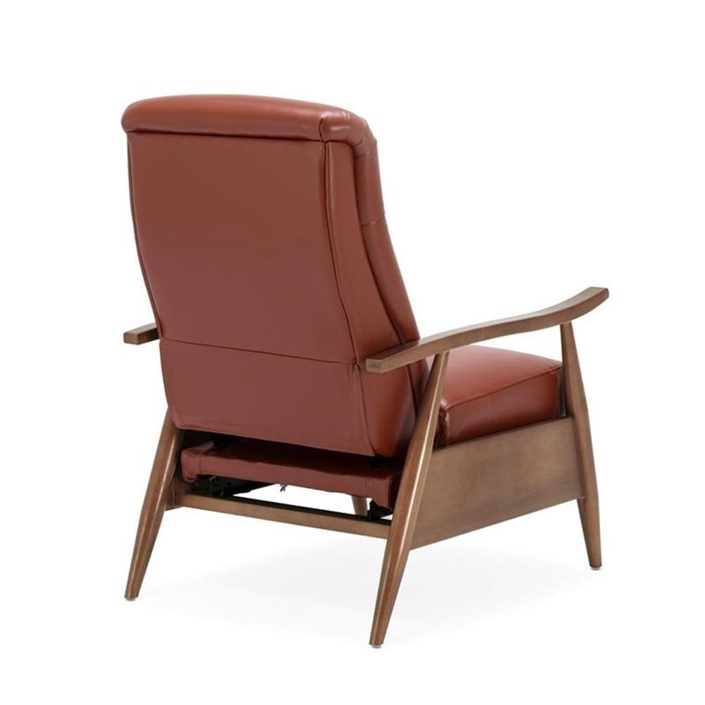 Bowery Hill Top Grain Leather Caramel Recliner Rectangular Cushioned Headrest 42.5"H x 30"W x 34"D Unassembled
