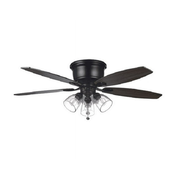 Hampton Bay 51829 Stoneridge 52" Matte Black Hugger LED Ceiling Fan with Light Kit