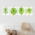 thumbnail image 3 of PixonSign Frameless Wall Art Adhesive Canvas Poster Set of 4 Vibrant Green Tropical Plant Leaf Prints Nature Wilderness Leaves Digital Modern Art Decorative Classic Home Decor - 11"x14", 3 of 5