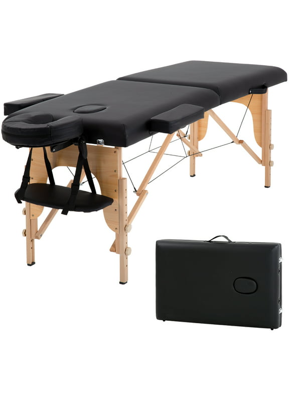 Massage Bed Spa Bed 73 Long Portable 2 folding W/ Carry Case Table Heigh Adjustable Salon Bed Face Cradle Bed