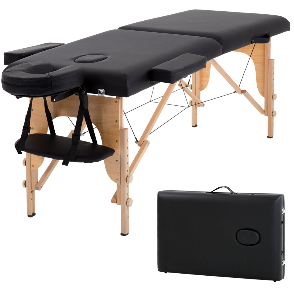 Massage Bed Spa Bed 73 Long Portable 2 Folding W Carry Case Table 