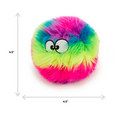 thumbnail image 2 of goDog Furballz Squeaky Plush Ball Dog Toy, Chew Guard Technology - Rainbow, Small, 2 of 7