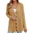 thumbnail image 2 of Cardigans For Women Button Down Cardigan Sweaters Chunky Cable Knit Sweater Long Open Front Cardigans Sweater Coat Cogild, 2 of 6