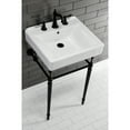 thumbnail image 4 of Kingston Brass EV2018W38 Concord 20" Ceramic Console Sink (8-Inch, 3-Hole), White, 4 of 8
