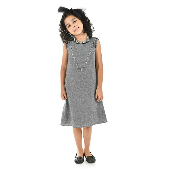 Vestido de niña con ribete Roman Fashion /Kids, 34639 (Gris obscuro) gris 8 Años