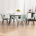 thumbnail image 1 of Kidol & Shellder Light Green Dining Chairs Set of 2 Featuring Sleek Metal Legs with Faux Soft Cushion, 1 of 9