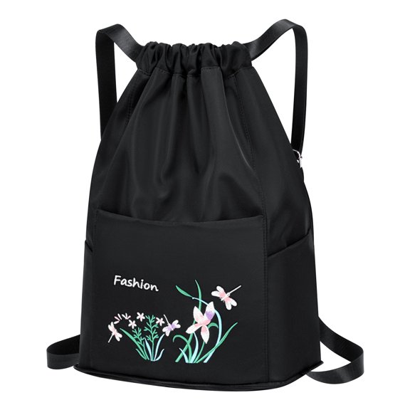 Jubipavy Foldable Drawstring Large Capacity Embroidered Backpack Drawstring Backpack For Women Travel Backpack Openning Season Sale