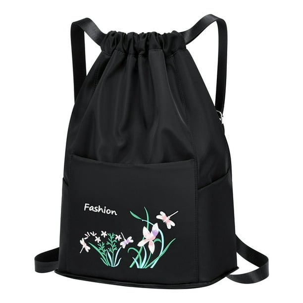 Yhmxh Organizadores y almacenamiento Mochila plegable con cordón de gran capacidad, bordada, para mujer, de viaje Almacenamiento de ducha almacenamiento de cocina Almacenamiento de juguetes