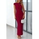 thumbnail image 3 of Vestido largo PRETTYGARDEN 2025 con un solo hombro para mujer, color rojo vino, 3 of 9