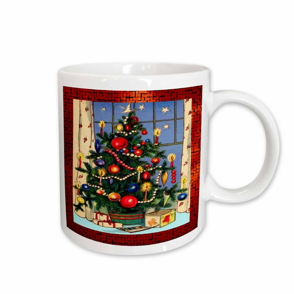 3drose, Old Fashion Christmas Tree, 11oz Mug