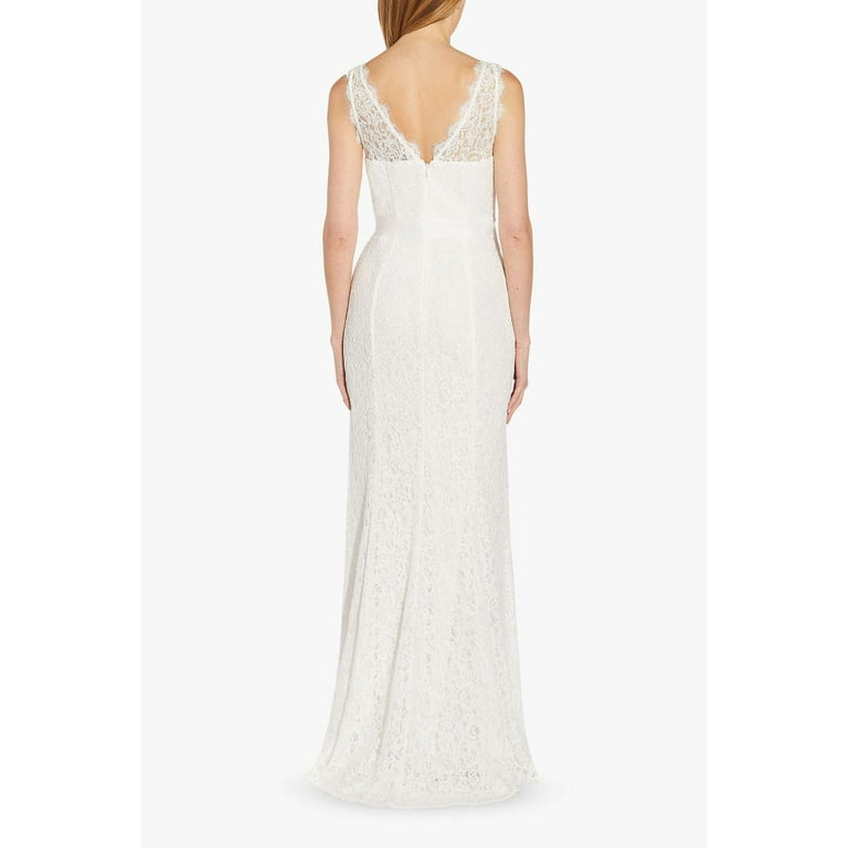 Adrianna papell women's illusion neckline lace dress hot sale