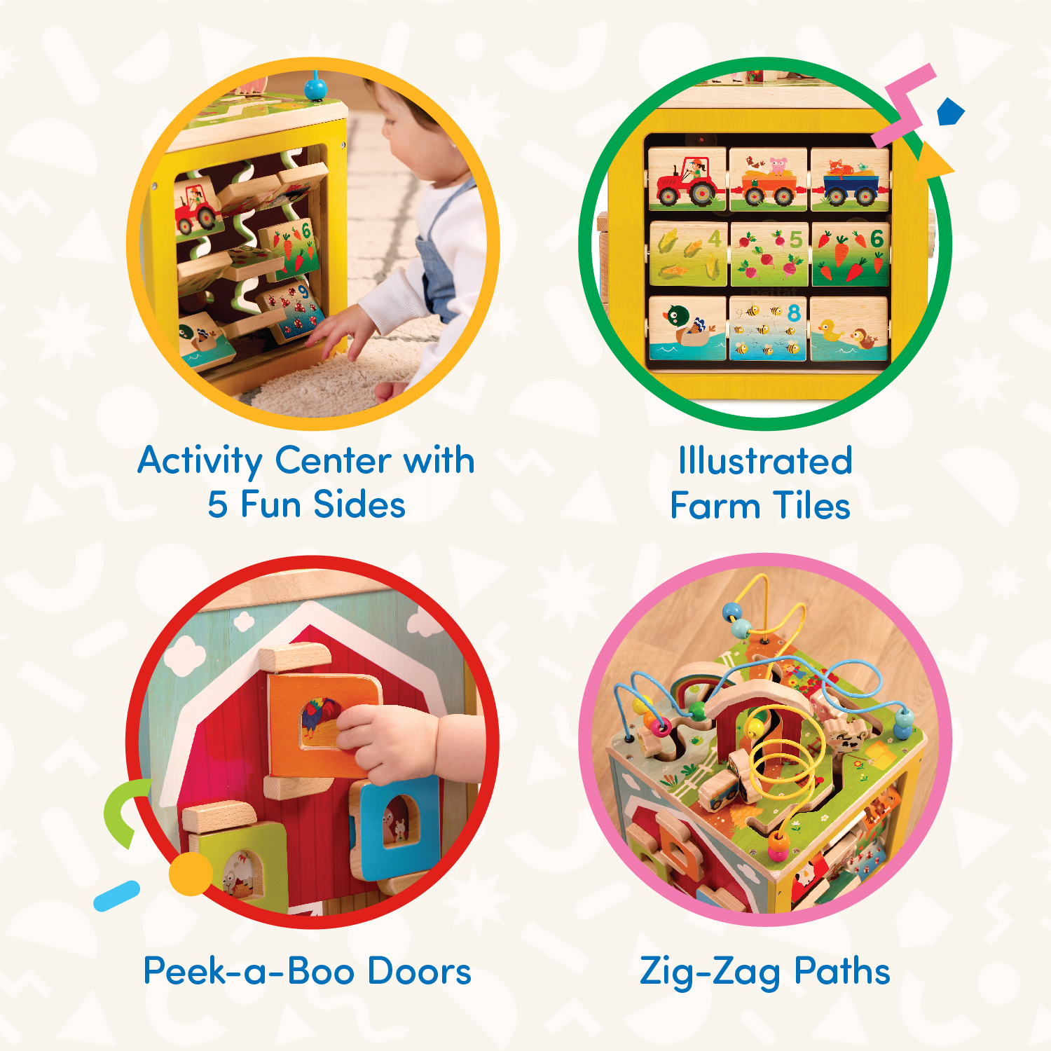 Battat Barnyard Activity Cube Wooden Toy photo 3