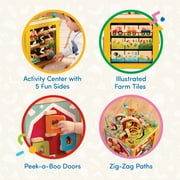 Battat Barnyard Activity Cube with 5 Multicolor Sides and Bead Maze Wooden, Baby and Toddler Toys