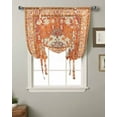 thumbnail image 2 of Dark Orange Southwest Tie Up Curtains for Kitchen Bathroom Bedroom Windows 45 Inch Length, Boho Vintage Ethnic Tribes Art Balloon Drape Curtains Shade Rod Pocket Drapery Curtain Panel, 42"x54", 2 of 7