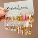 thumbnail image 2 of Conjunto de pendientes de aro de corazón de mariposa de resina rosa y blanco a la moda para mujer, joyería de perlas de imitación de Metal dorado de tendencia, envío gratis Tan Jianjun unisex, 2 of 2