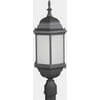 Forte Lighting-17010-01-04-One Light Outdoor Post Black Finish Frosted Seeded Glass