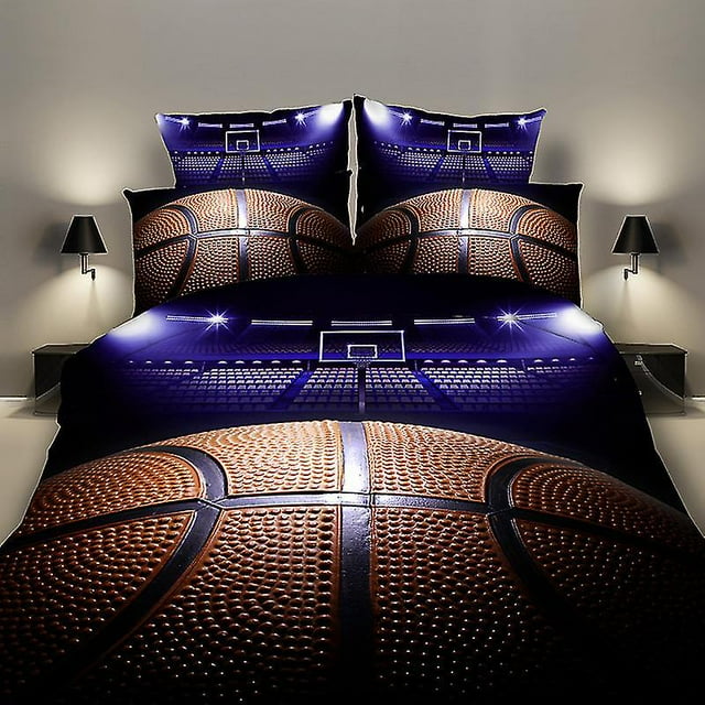 Basketball Football Quilt Cover Three-piece Bedding Set A