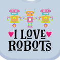 thumbnail image 4 of Inktastic I Love Robots Cute Robotics Girls Baby Bib, 4 of 4
