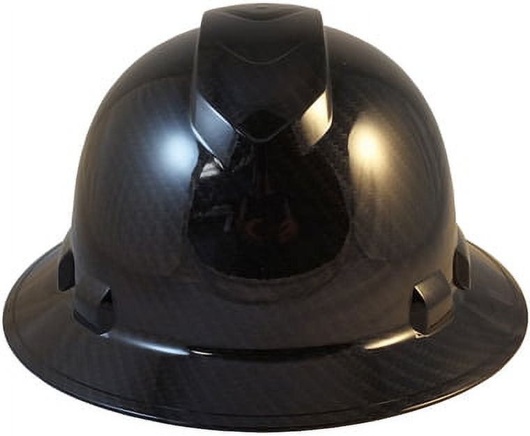 Pyramex Full Brim RIDGELINE Hard Hat Shiny Black Graphite Pattern - 4 Point Suspension