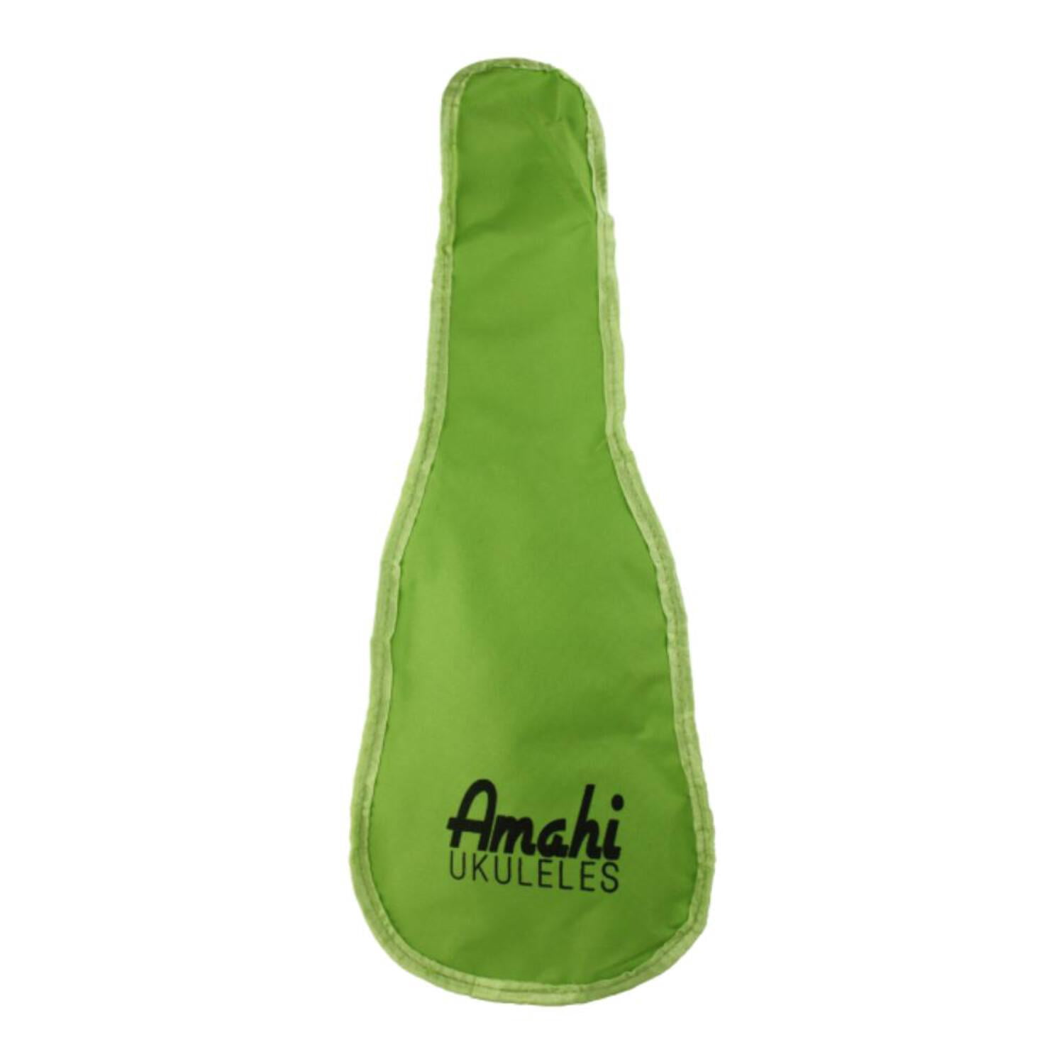 Amahi DDUK6 Tropical Series Soprano Size Ukulele with Gig Bag - Green Flower