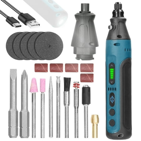 

2 in1 Grinding Pen Driver Set Cordless Type-C Rechargeable Multi-use Electric Mini Power Tool Multifunction 2Pcs Driver Bits 7Pcs Grinding Bits Kit with LED Light
