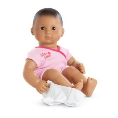 American Girl Bitty Baby Doll Medium Skin Dark Brown Hair Brown Eyes Bb5 With Pink Bodysuit