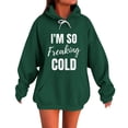 thumbnail image 2 of Kilaqueen Stretch Fall Sweatshirts for Women Trendy Letter Printed Oversized Hoodie with Kangaroo Pocket Baggy Womens Hoodies Pullover Warm Outfits, 2 of 6