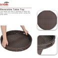 thumbnail image 4 of Sundale Outdoor Wicker Side Table All-Weather Patio Storage Box Rattan Bistro Table Brown, 4 of 7