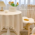 thumbnail image 5 of Rustic INS Tassels Tablecloth Cotton Linen Wedding Reception Table Cloth Bohemian Tea Table Dining Table Decoration, 5 of 9