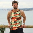 thumbnail image 5 of Rocae Colorful Hawaii Palms for Men's Workout Tank Top Men's Running Tank Top Dry Fit Athletic Workout Tank Tops4X-Large, 5 of 9