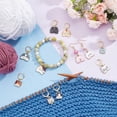 thumbnail image 5 of Alloy Enamel Cat Charm Locking Stitch Markers with Golden Tone Brass Ring Mixed Color 28~32mm 14pcs/set for DIY, 5 of 6