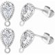 thumbnail image 1 of 20 piezas de accesorios para pendientes de circonita cúbica, chapados en platino auténtico, con forma de lágrima y bucle, y 20 cierres de mariposa., 1 of 9