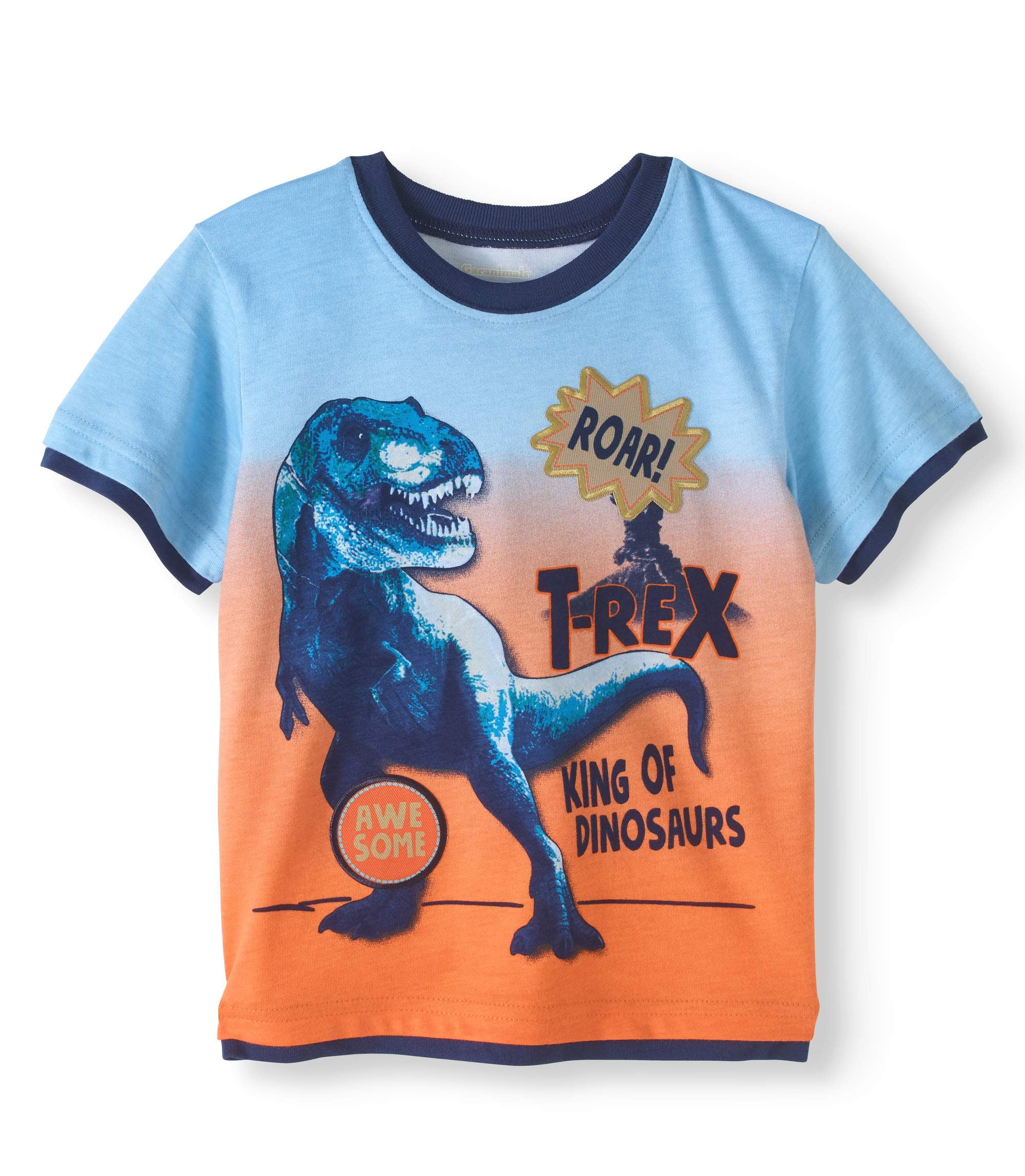 Toddler Boy Short Sleeve All Over Printed Hangdown Shirt - Walmart.com
